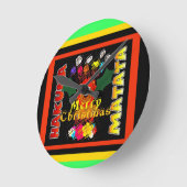 Vrolijk kerstfeest en een gelukkig nieuwjaar ronde klok (Hoek)