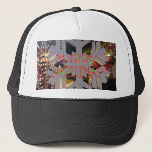 Vrolijk kerstfeest en een gelukkig nieuwjaar sneeu trucker pet