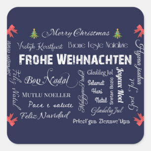 Vrolijk kerstfeest en een gelukkig nieuwjaar! vierkante sticker