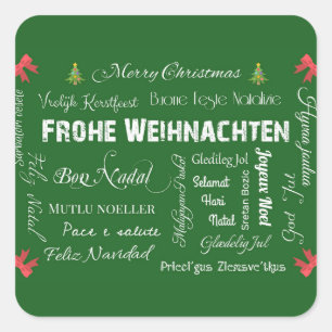 Vrolijk kerstfeest en een gelukkig nieuwjaar! vierkante sticker