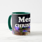 Vrolijk kerstfeest en een gelukkige nieuwjaarsgroe mok (Voorkant links)