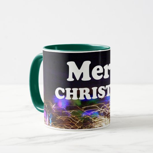 Vrolijk kerstfeest en een gelukkige nieuwjaarsgroe mok (Voorkant links)