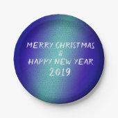 Vrolijk kerstfeest en gelukkig Nieuw Papieren Bordje (Voorkant)