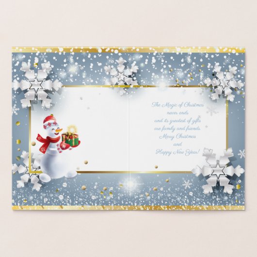 Vrolijk kerstfeest en gelukkig nieuwjaar! 2026 XMA Folie Kaarten (Binnen)