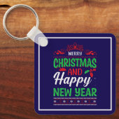 Vrolijk Kerstfeest en Gelukkig Nieuwjaar-61064 Hoo Sleutelhanger (Voorkant)