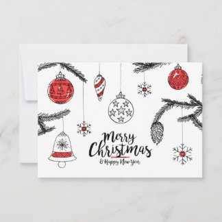 Vrolijk kerstfeest en gelukkig nieuwjaar bedankkaart