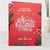 Vrolijk kerstfeest en gelukkig nieuwjaar bedankkaart (Achterkant)