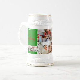 Vrolijk kerstfeest en gelukkig nieuwjaar bierpul