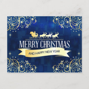Vrolijk kerstfeest en gelukkig nieuwjaar briefkaart