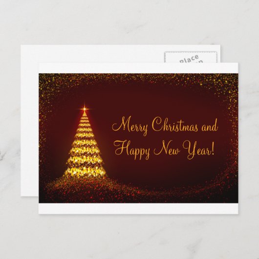 Vrolijk kerstfeest en gelukkig nieuwjaar! feestdagenkaart (Voorkant / Achterkant)