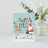 Vrolijk kerstfeest en gelukkig nieuwjaar feestdagenkaart (Staand voorkant)