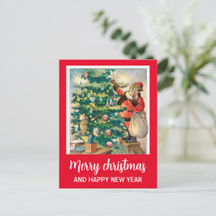 Vrolijk kerstfeest en gelukkig nieuwjaar feestdagenkaart