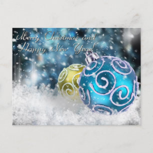 vrolijk kerstfeest en gelukkig nieuwjaar feestdagenkaart