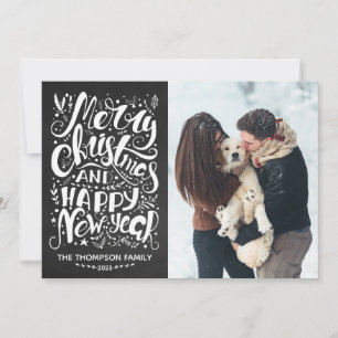 Vrolijk Kerstfeest en Gelukkig Nieuwjaar Fotokaart Feestdagenkaart