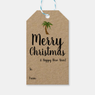 Vrolijk Kerstfeest en Gelukkig Nieuwjaar Gift Labe Cadeaulabel