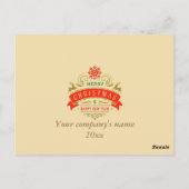 Vrolijk Kerstfeest en Gelukkig Nieuwjaar Goud Lijs Briefkaart (Achterkant)