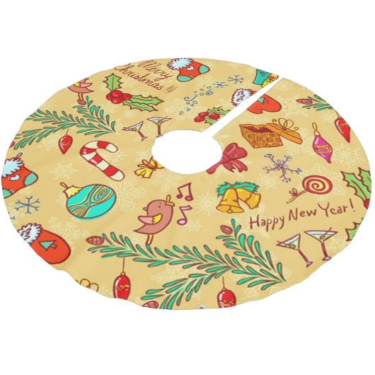 Vrolijk kerstfeest en gelukkig nieuwjaar kerstboom rok (Gekanteld)