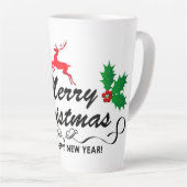 Vrolijk kerstfeest en gelukkig nieuwjaar latte mok (Rechterhoek)