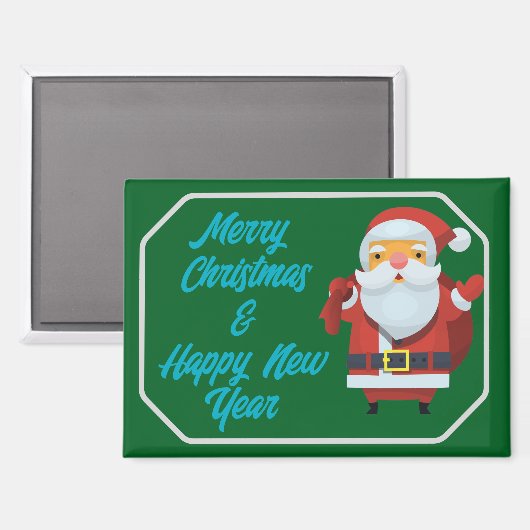 Vrolijk kerstfeest en gelukkig nieuwjaar magneet (Voorkant / Achterkant)