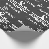 Vrolijk kerstfeest en gelukkig nieuwjaar op maat cadeaupapier (Hoek)