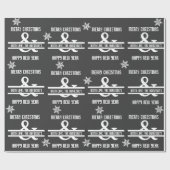 Vrolijk kerstfeest en gelukkig nieuwjaar op maat cadeaupapier (Vlak)