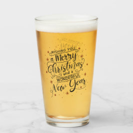 Vrolijk Kerstfeest en Gelukkig Nieuwjaar Pint Glas