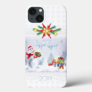 Vrolijk kerstfeest en gelukkig nieuwjaar! Snowman  iPhone 13 Hoesje