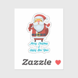 Vrolijk kerstfeest en gelukkig nieuwjaar sticker