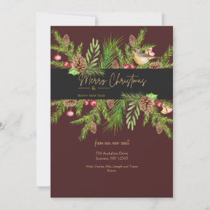 Vrolijk kerstfeest en gelukkig nieuwjaar Wenskaart Feestdagenkaart