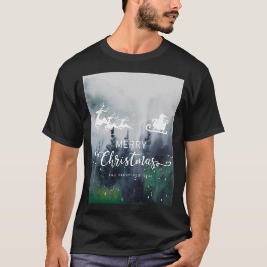 Vrolijk kerstfeest en gelukkig nieuwjaarsontwerp t-shirt (Voorkant)