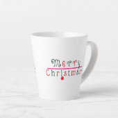 Vrolijk kerstfeest en hangend Ornament leuk, kleur Latte Mok (Rechterhoek)