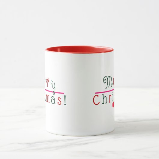 Vrolijk kerstfeest en hangend Ornament Mok (Midden)