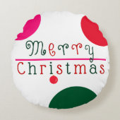 Vrolijk kerstfeest en hangend Ornament Rond Kussen (Voorkant)