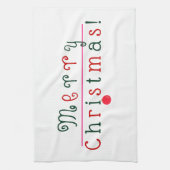 Vrolijk kerstfeest en hangend Ornament Theedoek (Verticaal)