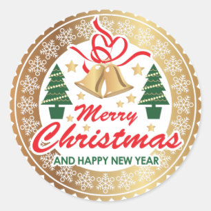 Vrolijk kerstfeest en Happy New Year Business Ronde Sticker