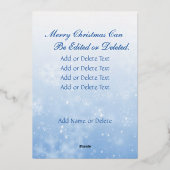 Vrolijk kerstfeest en Happy New Year stermarinebla Folie Feestdagenkaart (Achterkant)