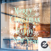 Vrolijk Kerstfeest en Happy Nieuwjaar 2022-winkel Raamsticker (Cafe Raam)