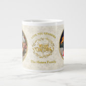 Vrolijk kerstfeest en hou van je oma | Twee foto's Extra Grote Beker (Voorkant)