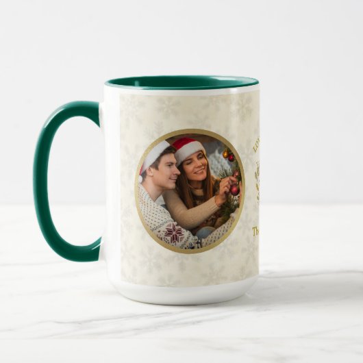 Vrolijk kerstfeest en hou van je oma | Twee foto's Mok (Links)