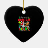 Vrolijk kerstfeest en ja, het is mijn kerstman. keramisch ornament (Achterkant)