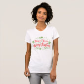 Vrolijk kerstfeest en liefde T-Shirt (Voorkant volledig)