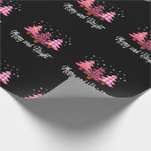 Vrolijk kerstfeest- en luipaard cadeaupapier (Hoek)