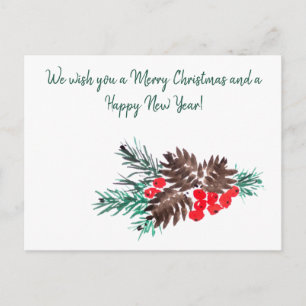 Vrolijk Kerstfeest en Nieuw jaar 2 gepersonaliseer Briefkaart