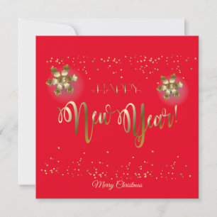 Vrolijk kerstfeest en nieuwjaar! 20XX Gold Luxe Feestdagenkaart