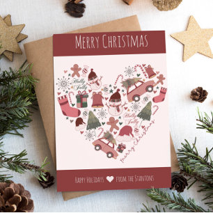 Vrolijk kerstfeest en Prettige feestdagen familien Feestdagenkaart