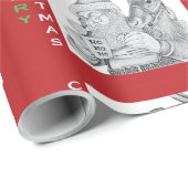 Vrolijk kerstfeest en rendier cadeaupapier (Rol Hoek)