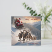 Vrolijk kerstfeest en rendier feestdagenkaart (Staand voorkant)