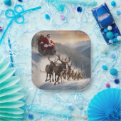 Vrolijk kerstfeest en rendier papieren bordje (Feest)