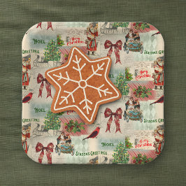 Vrolijk kerstfeest en Seizoenen Papieren Bordje