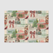 Vrolijk kerstfeest en Seizoenen Tissuepapier (Voorkant)